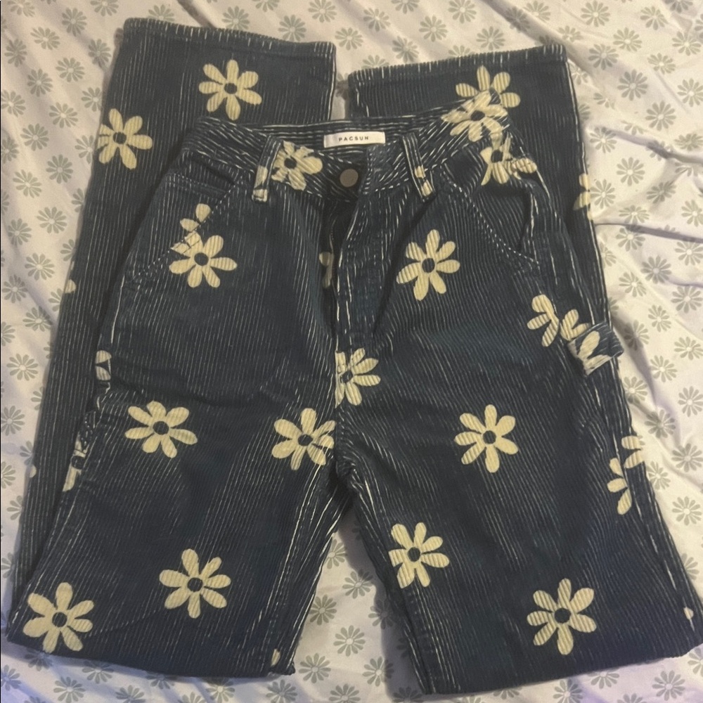 PacSun Navy and Cream Striped Pants